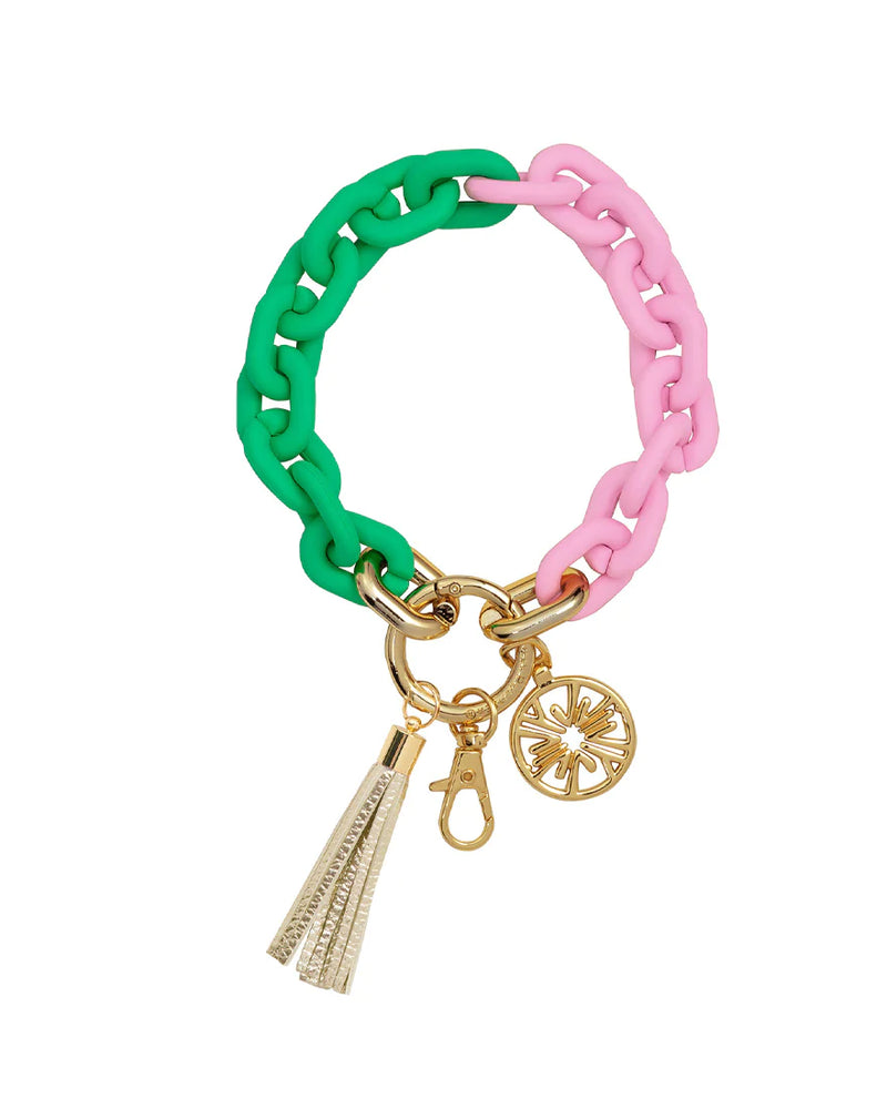 Chain Keychain- Conch Shell Pink/Spearmint