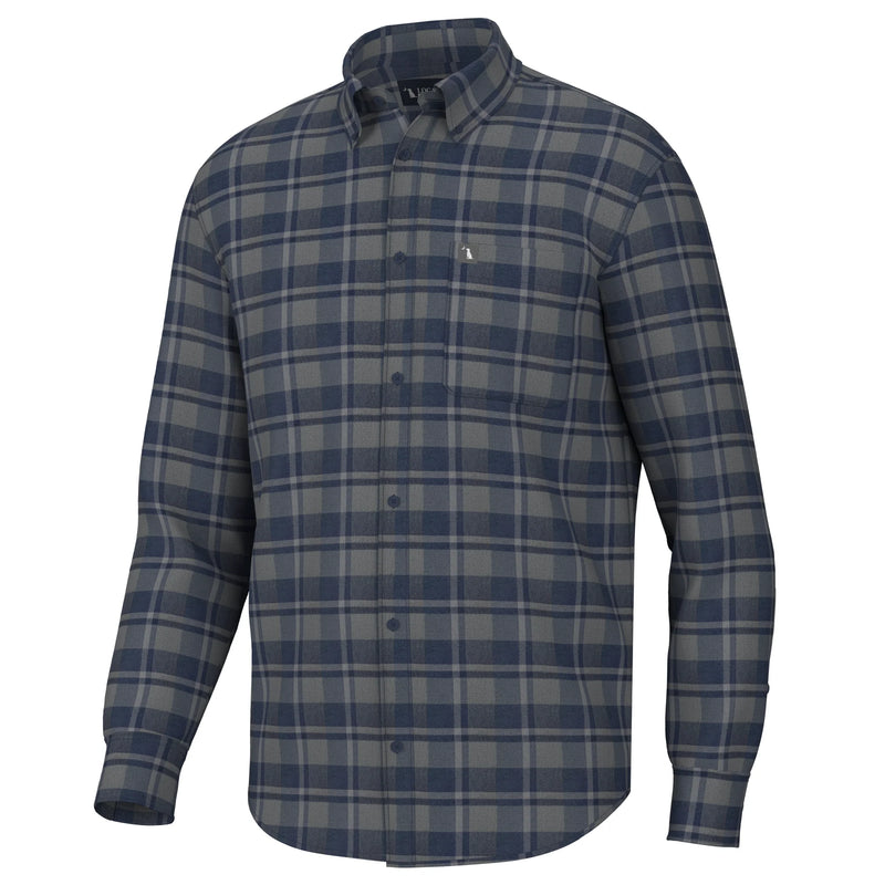 Hudson Stretch Flannel- Charcoal/Navy/Green