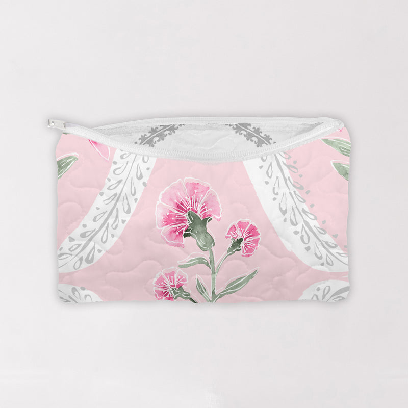 Charlotte in Pink Quilted Makeup Bag