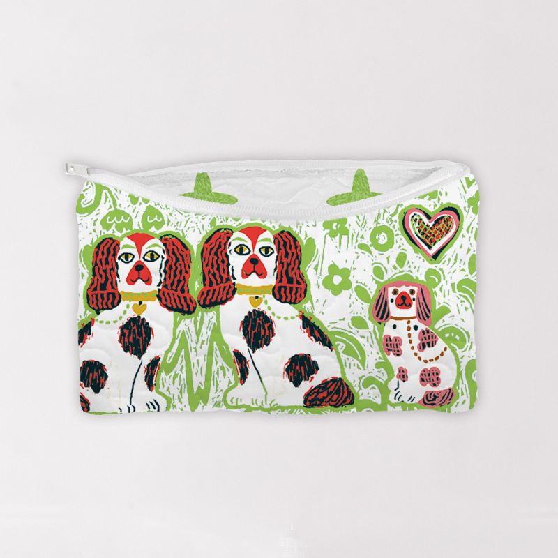 Foo Dogs in Green Quilted Makeup