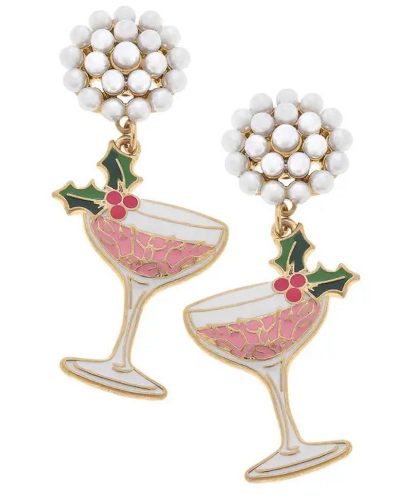 Festive Champagne Coupe Earrings