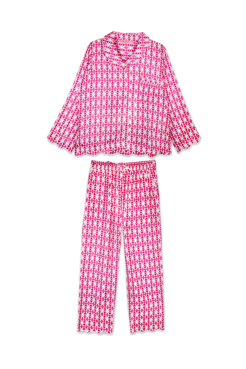Scalloped Pajama Set- Spice Market Pink