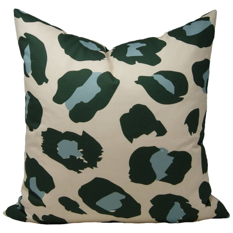 Green & Blue Leopold Leopard Pillow