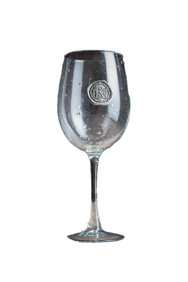 Silver Initial Wine Glass