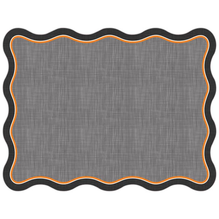 Black and Orange Linen Posh Die-Cut Placemat