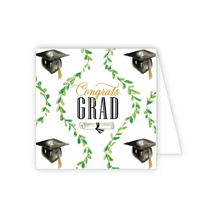 Congrats Grad Caps with Green Vine Enclosure Card