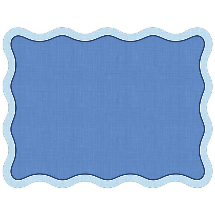 Blue and Light Blue Linen Posh Die-Cut Placemat