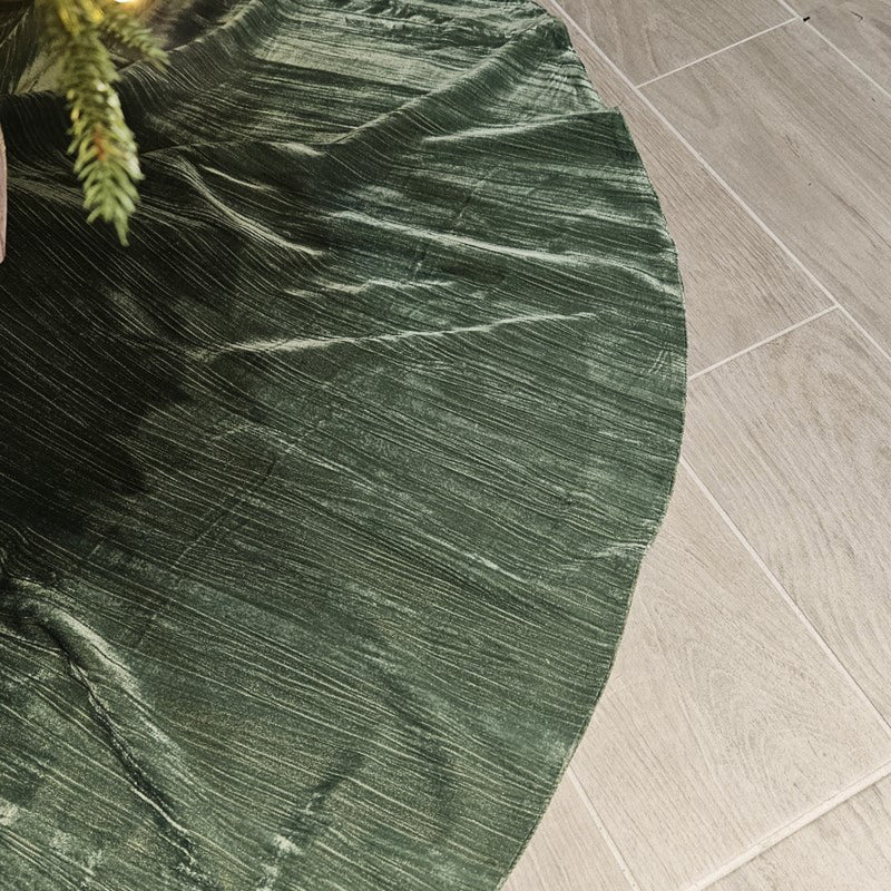 Jade Green Velvet Crinkle Tree Skirt