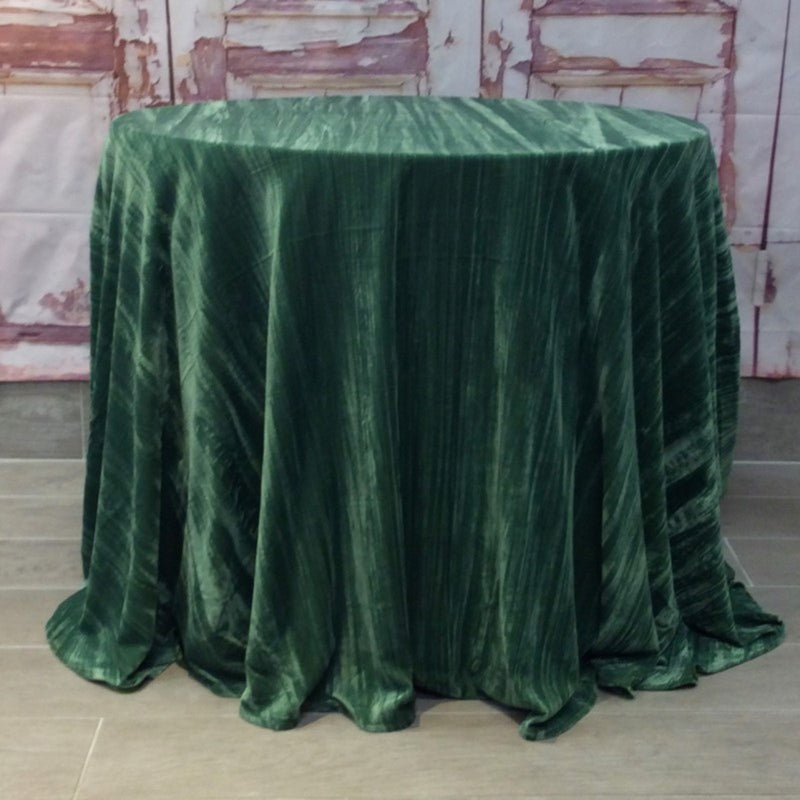 Jade Green Velvet Crinkle Table Skirt