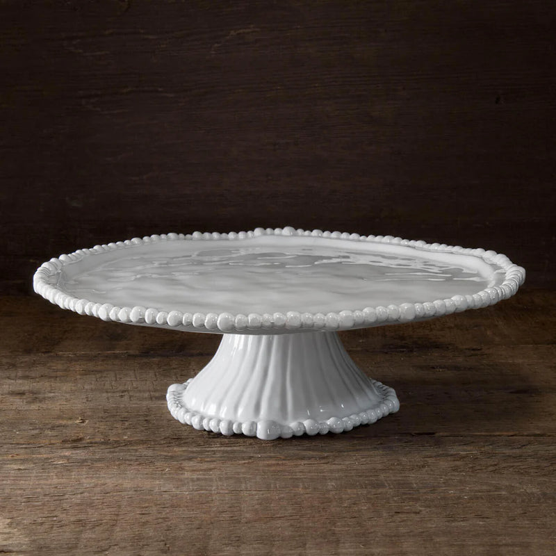 VIDA Alegria Small Pedestal Cake Plate White