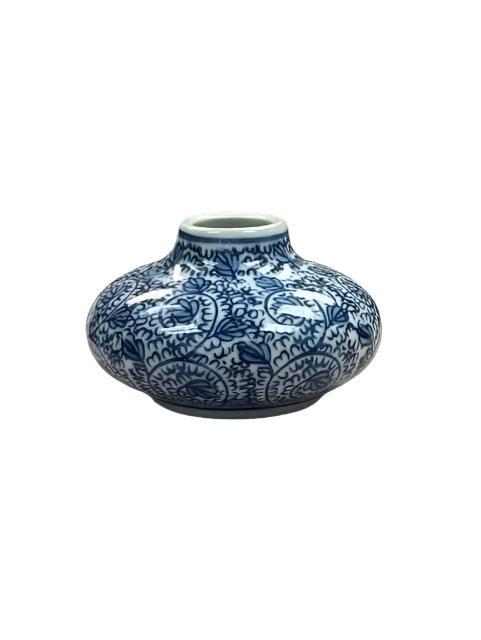 Blue & White Hand-Painted Vase