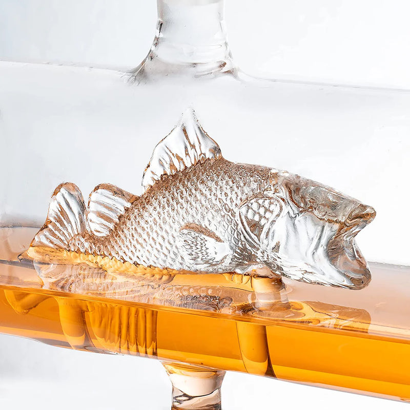 Bass Fish Wine & Whiskey Decanter Set