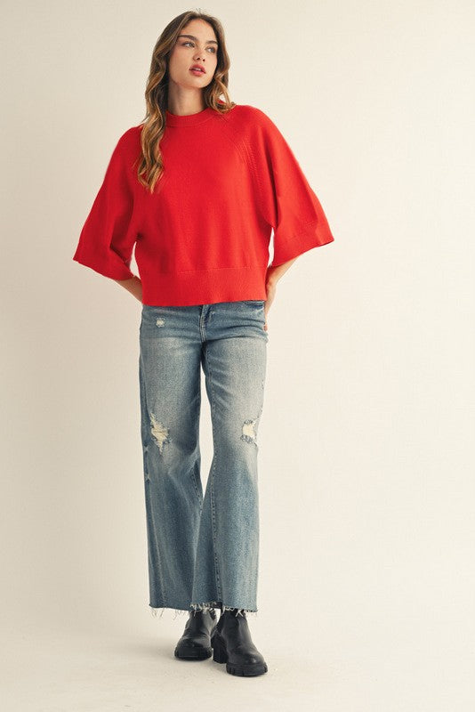 Drop Shoulder Soft & Comfy Sweater Top