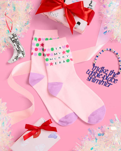 Merry Era Swiftie Knit Tube Socks