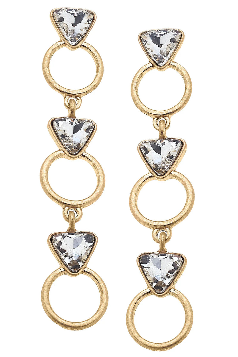Put a Ring On It Linked Earrings- Worn Gold