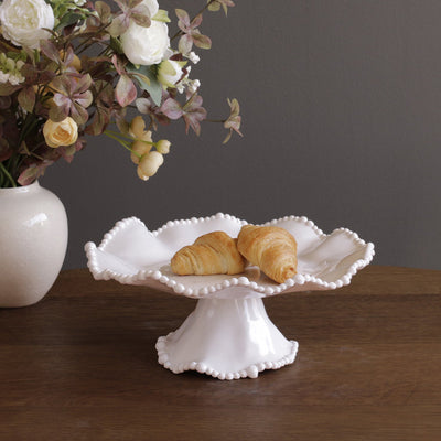 VIDA Alegria Small Pedestal Cake Plate White