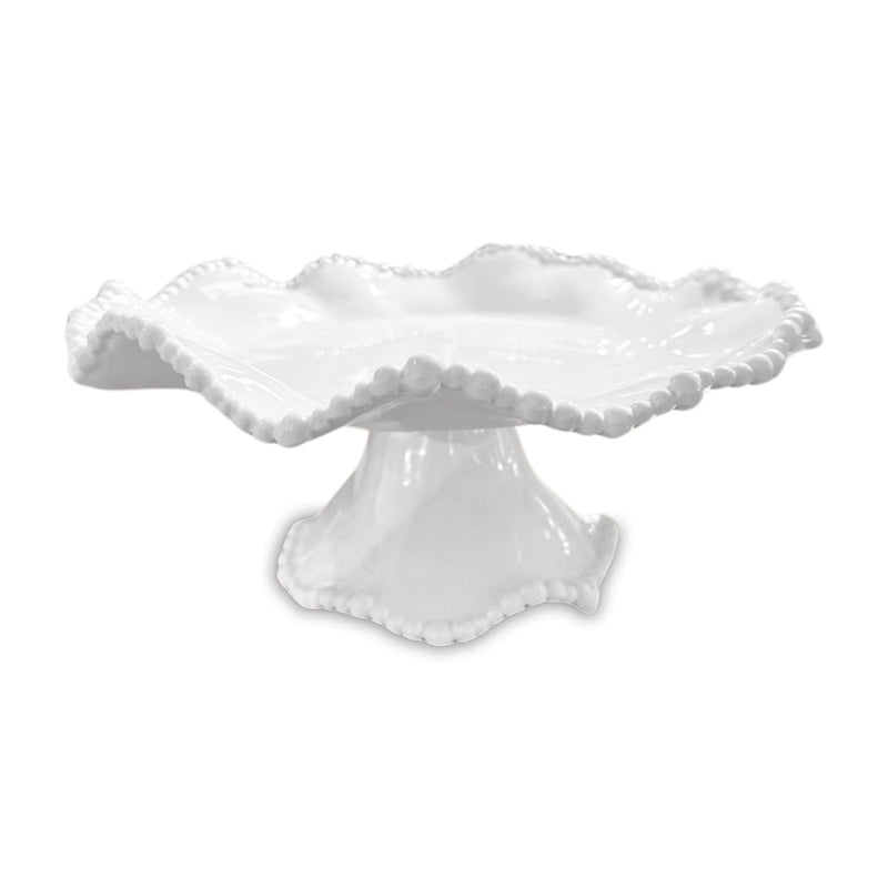 VIDA Alegria Small Pedestal Cake Plate White