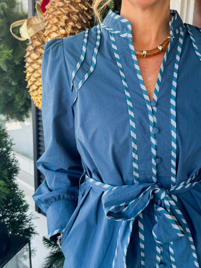 Contrast Stripe Midi Dress