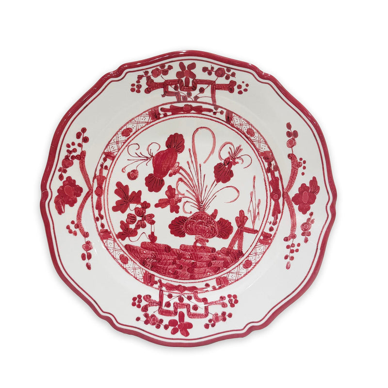 VIDA Faenza 11" Dinner Plate - Set of 4, White and Red