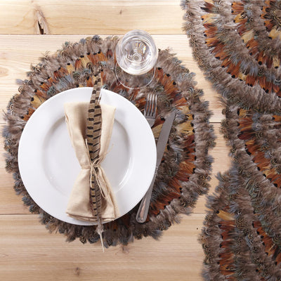 Pheasant Park Decorative Feather Mats, Set of 4