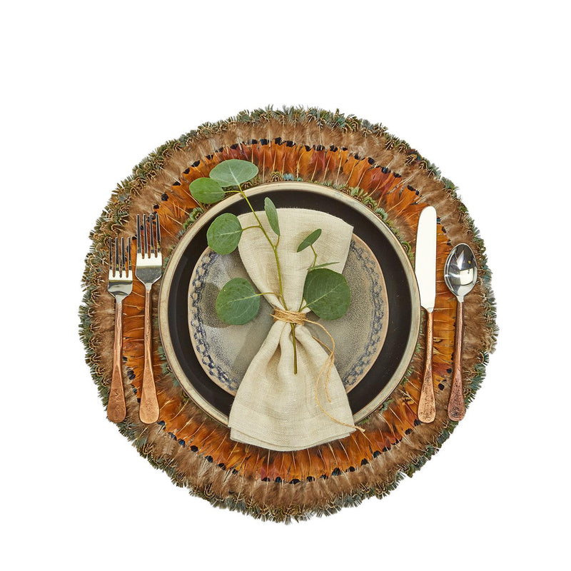 Pheasant Park Decorative Feather Mats, Set of 4