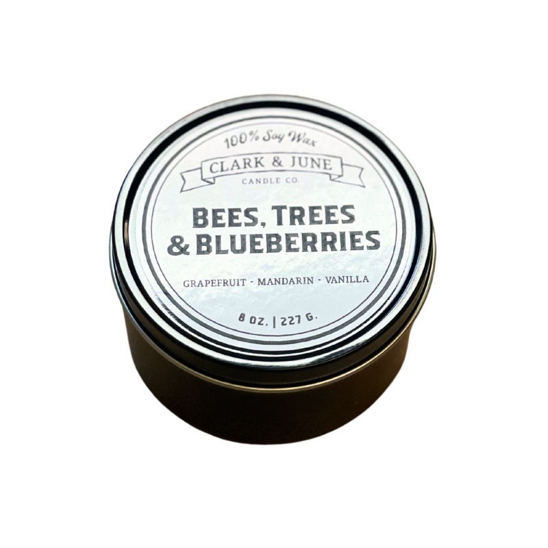 Bees, Trees, & Blueberries Tin Candle