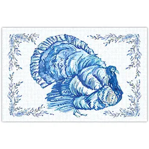 Handpainted Blue Chinoiserie Turkey Placemat