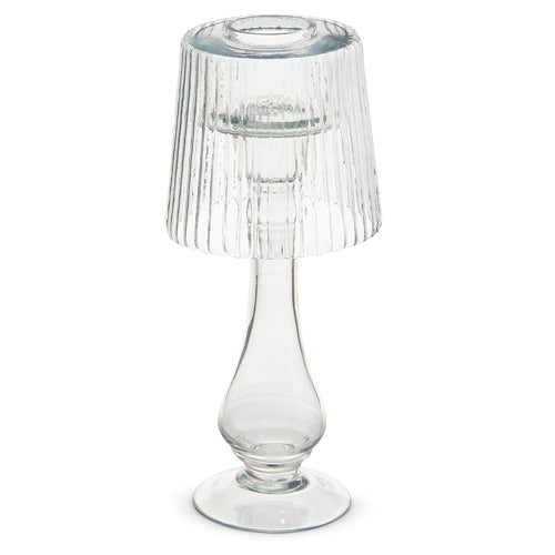 Clear Glass Lamp Candle Holder