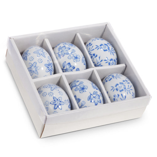 Box of Blue Floral Eggs