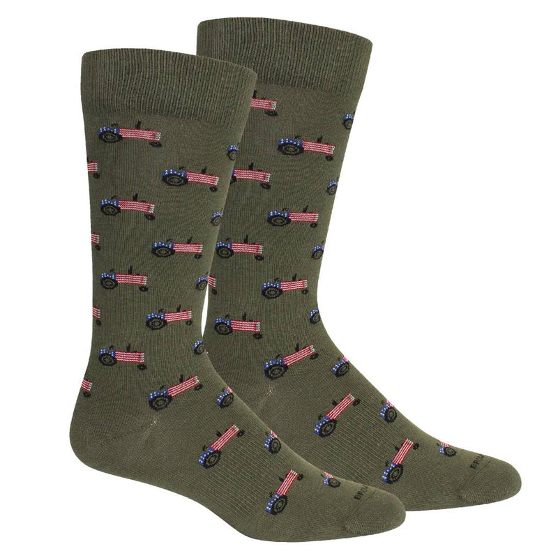 Farm America (Tractor Flags) Socks - Sage