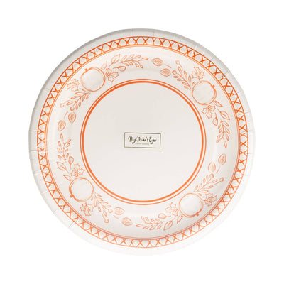 Falloween Pumpkin Round Dessert 8" Paper Plate