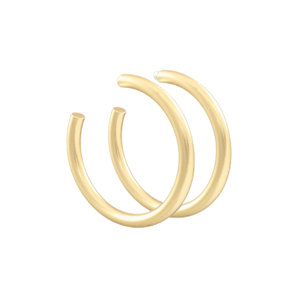 Matte Gold Thin Large Hoops