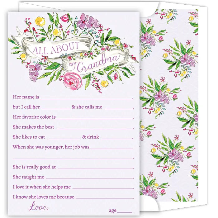 All About Grandma Banner with Flowers