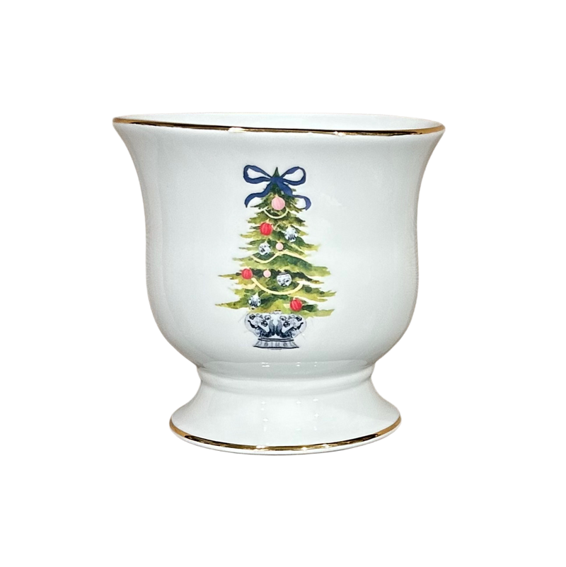 Christmas Holiday Tree w/ Blue Bow