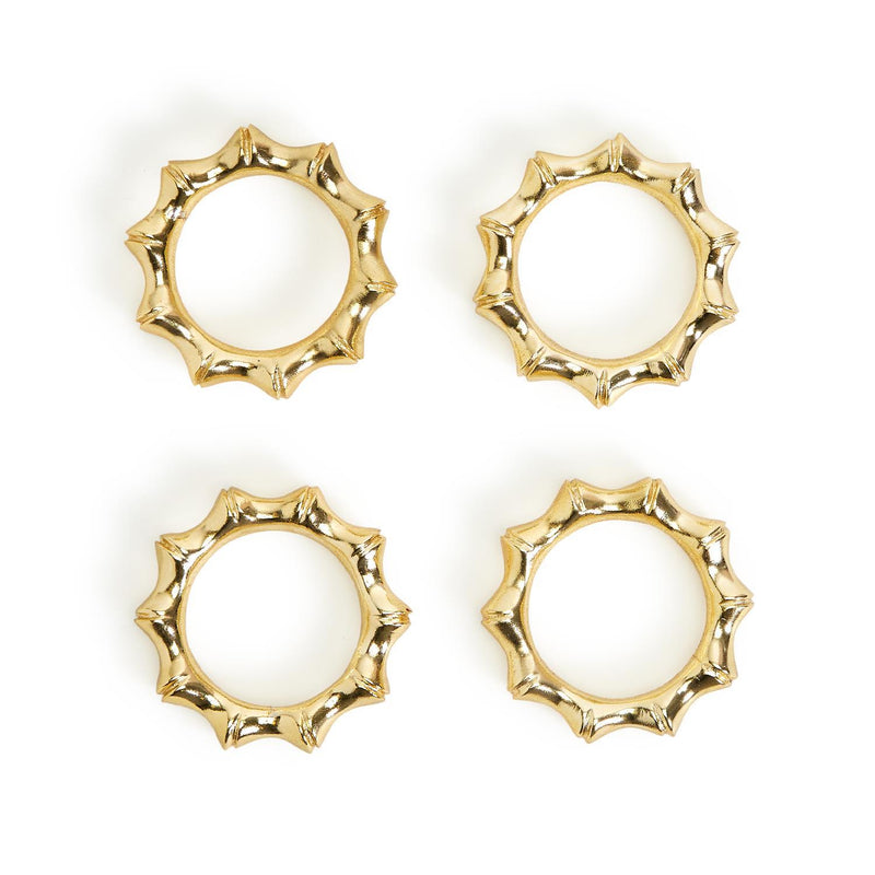 Golden Bamboo Napkin Rings- Set of 4
