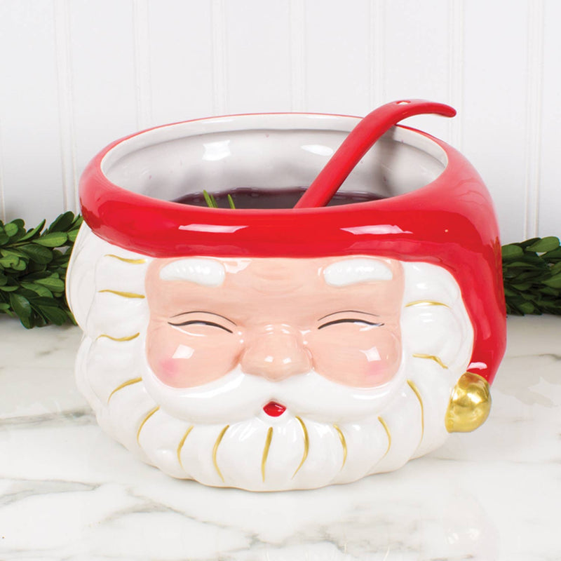 Red Santa Punch Bowl & Ladle