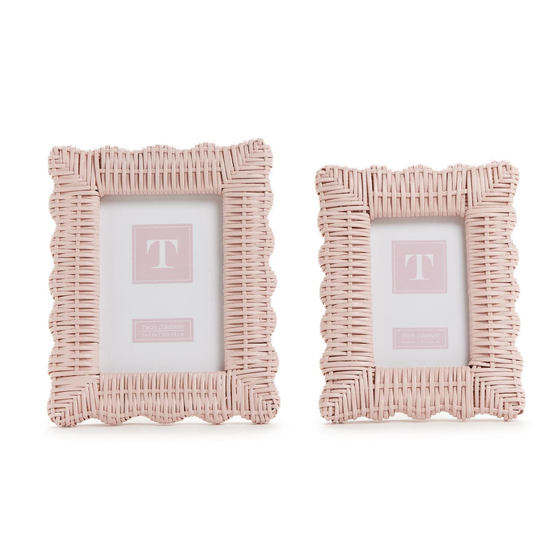 Pink Wicker Weave Photo Frame