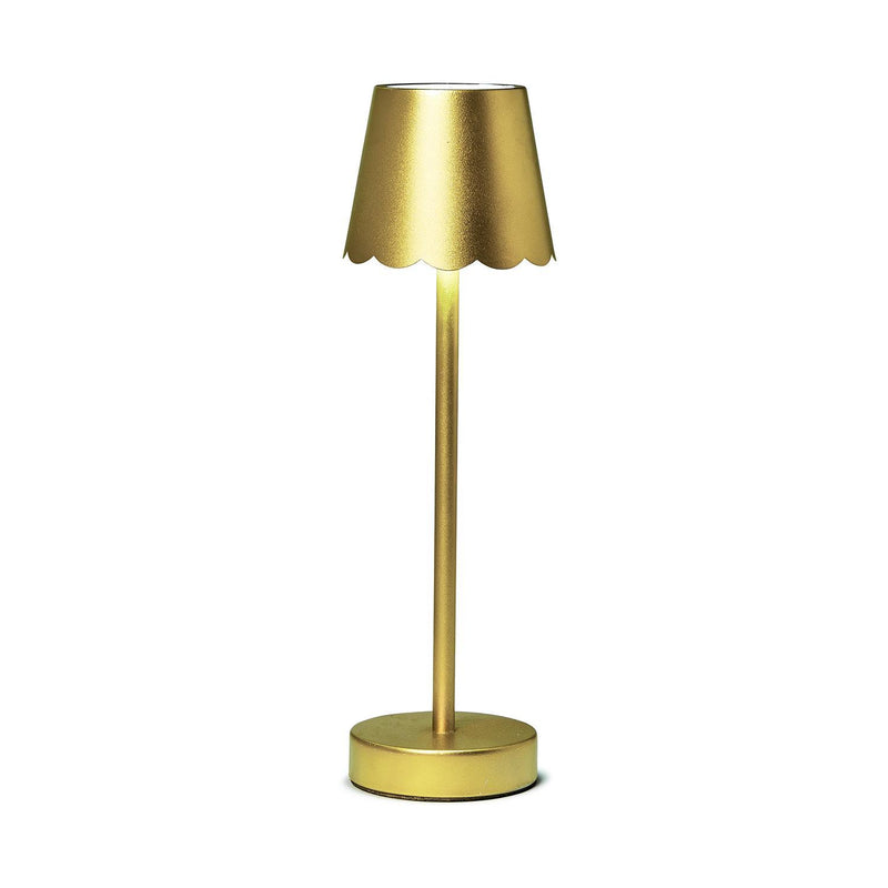 LED Cordless Table Lamp with Scalloped Edge Shade