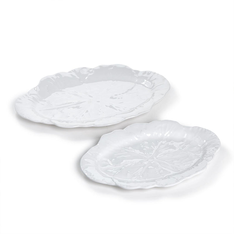 White Cabbage Pattern Melamine Serving Trays