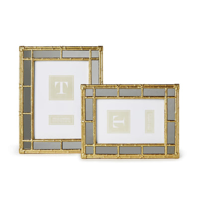 Bamboo Gold Photo Frames with Mirror Edge, 2 Sizes
