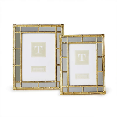 Bamboo Gold Photo Frames with Mirror Edge, 2 Sizes