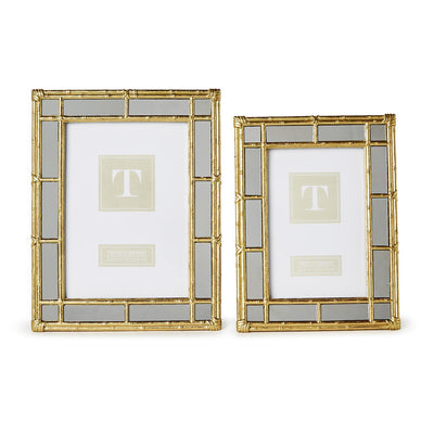 Bamboo Gold Photo Frames with Mirror Edge, 2 Sizes