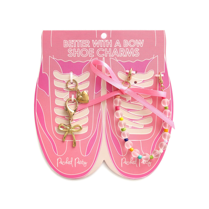 Better with a Bow Shoe Charm Set, Pink