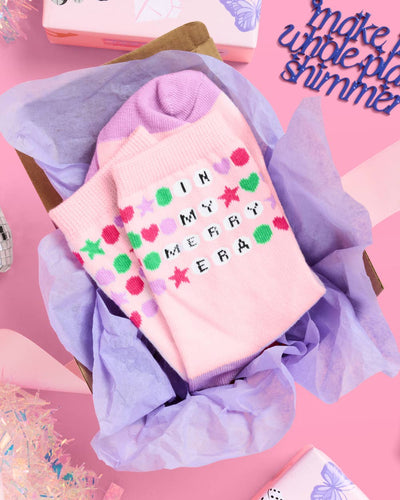 Merry Era Swiftie Knit Tube Socks