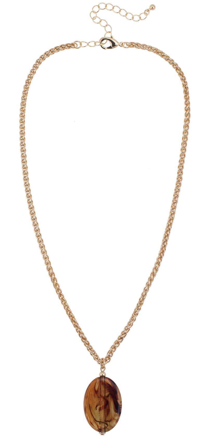 Pilar Resin Pendant Necklace in Tortoise