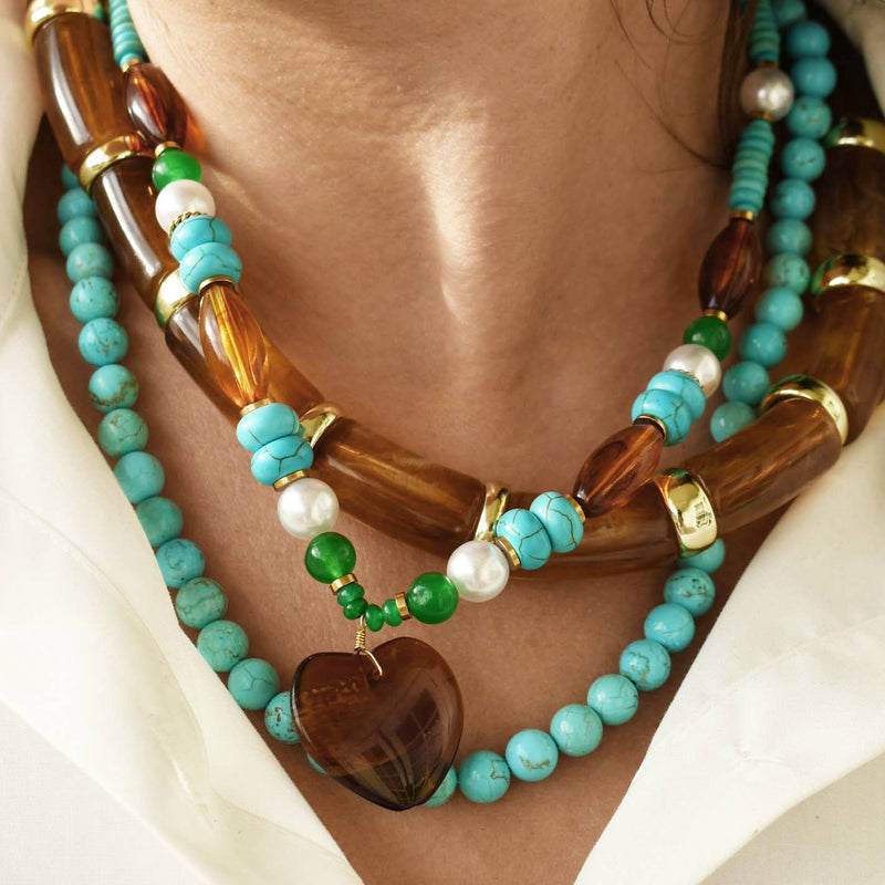 No Doubt About It Chunky Necklace: Brown