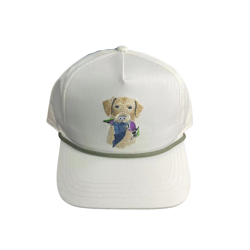 Lab & Woodie 5 Panel Performance Rope Hat- Off White