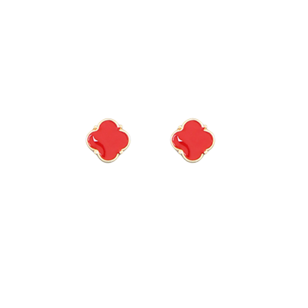 Red Clover Stud Earrings