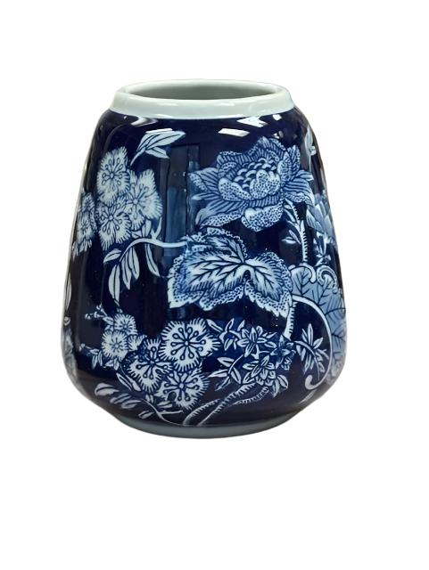 Blue & White Hand-Painted Vase