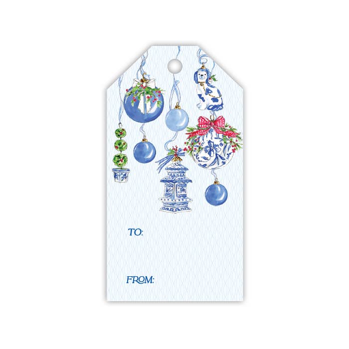 Blue Chinoiserie Ornaments Hanging Gift Tag